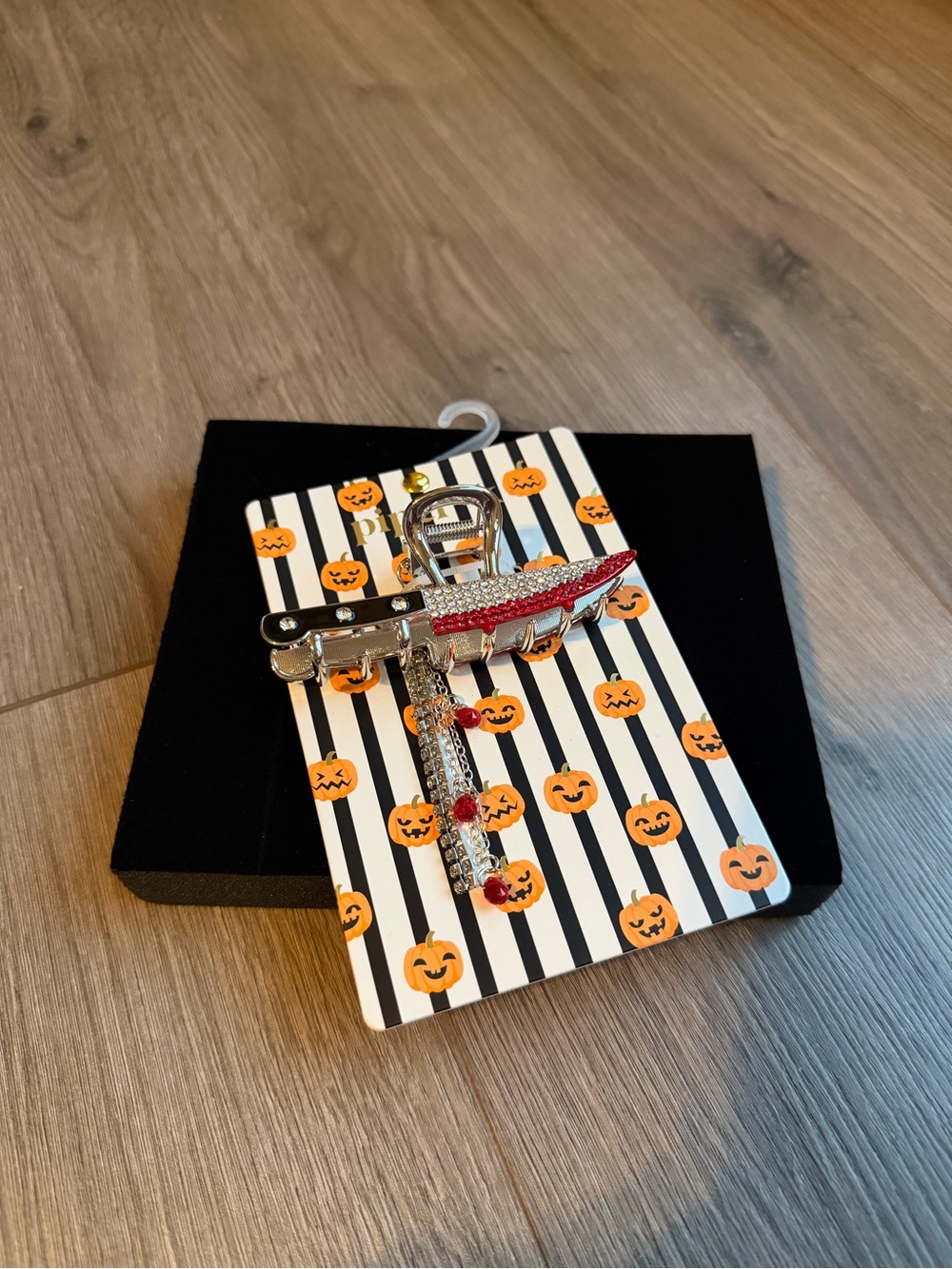 Piper K Red and Silver Halloween Knife Hair Clip